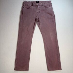 Paige Federal Slim Straight Jeans Men's 34x30 Vintage Twilight Rouge Red Stretch